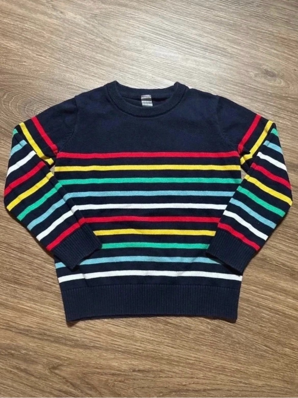 Primary Youth Pullover crewneck Sweater striped navy 4 5 fall autumn